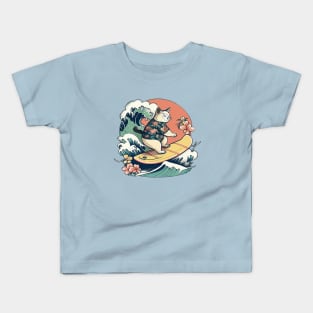 Hawaiian Cat Surf-A-Go-Go Kids T-Shirt